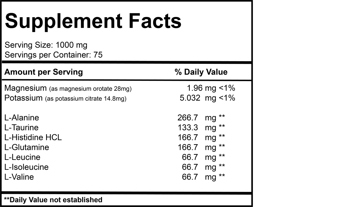 BC Branch Chain Amino Acid Formula